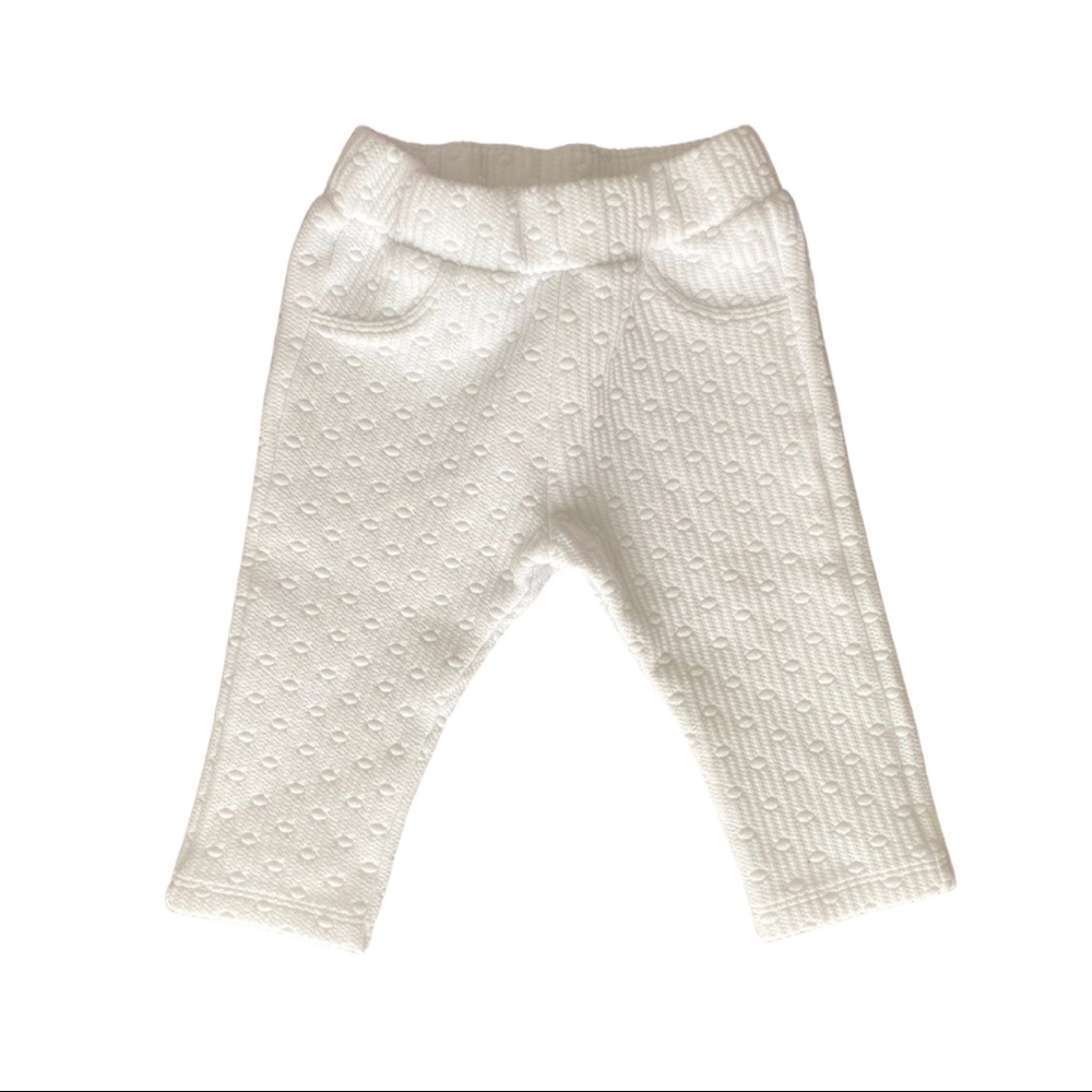 Idexe Classy White Textured Infant pants